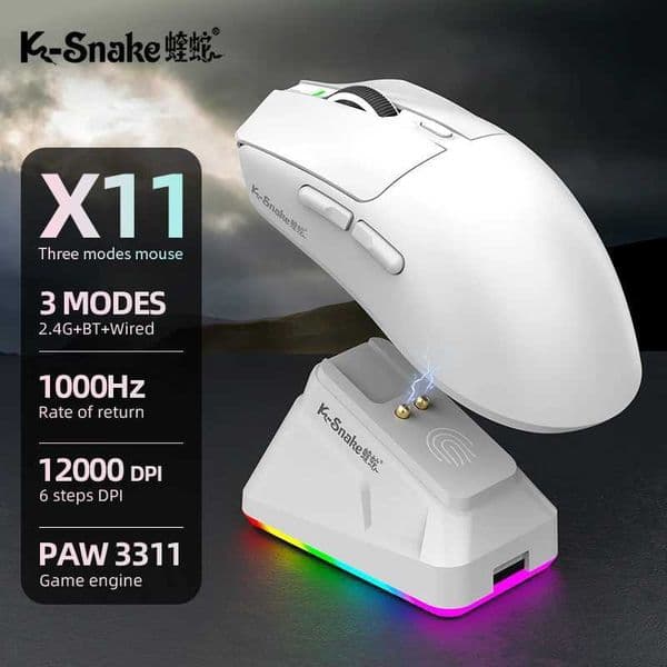 k-sanke x11 Bluetooth wireless mouse game three-mode e-sports laptop PAW311 desktop computer lightweight magnetic charging S2647