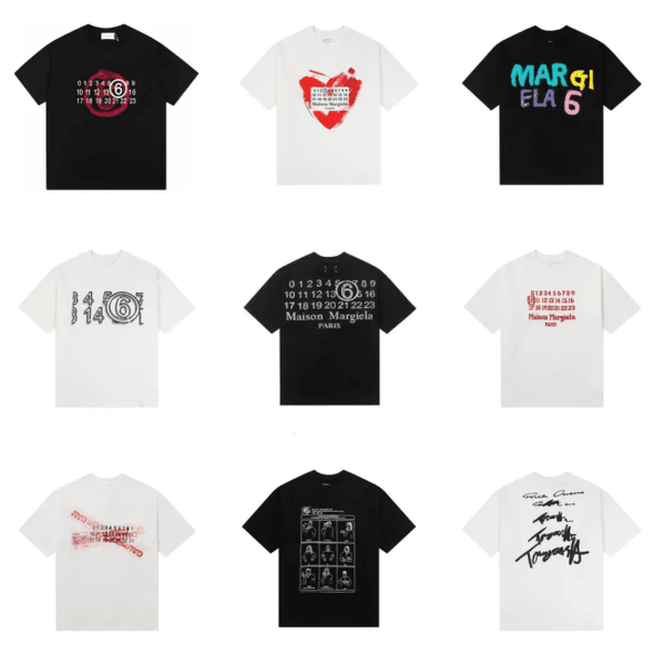 margeilass shirts Designer T Shirt Mens Tshirt Digital Pattern Round Neck Trendy Brand Short Sleeved Shirt woman outdoors high quality short sleeve margeilass