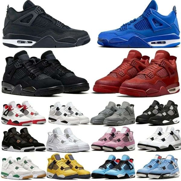Sup Designer basketball shoes 4s Black Cat OG edition, designed and produced by Brick University, available in multiple colors and sizes ranging from 36 to 50.