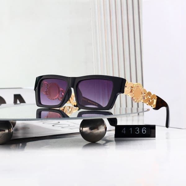 HOT Designer Square Sunglasses Men Women Vintage Shades Driving Polarized Sunglass Male Sun Glasses Fashion Metal Plank Sunglass Eyewear 4146