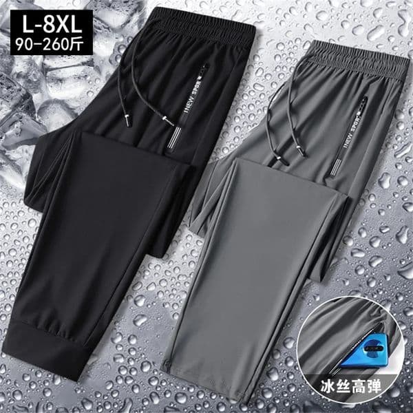 Summer Cool Pants Men 8XL Plus Szie Sweatpants Fashion Casual Stretch Pants Male Big Size 7XL Summer Trousers Black Grey 260408