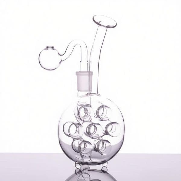 Mini Hookahs Travel 7Hole glass Oil burner Bongs pipe Clear Thick heady Water Pipes bubbler for smoking with 14mm male glass oil banger bowl