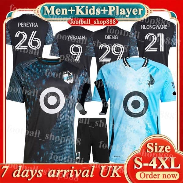 4XL Minnesota United FC 26 27 Soccer Jerseys YEBOAH HLONGWANE DIENG PEREYRA 2026 Football Shirts GRESSEL TRAPP HARVEY A.FARINA BOXALL TRIANTIS Men Kids Kit Socks Sets