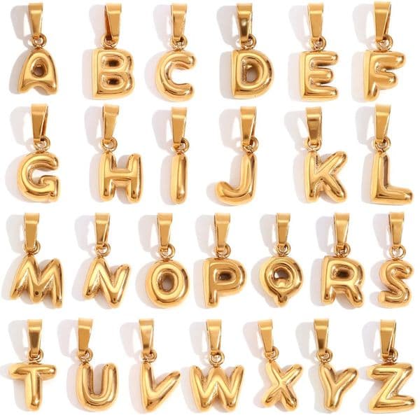 ins Stainless Steel Mini Bubble Letter Charm For Women Girl Fashion 26 Letters A-Z Pendant Accessories DIY Jewelry Gift 260403