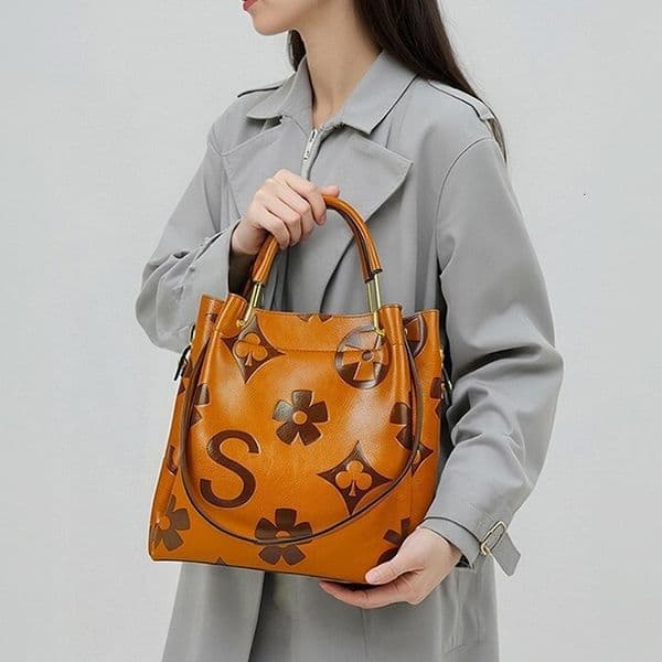 Handbag for Women, New Cross-Border Style, High-End Fashion Embossed Tote Bag, Large Capacity Mother-Daughter Bucket Bag