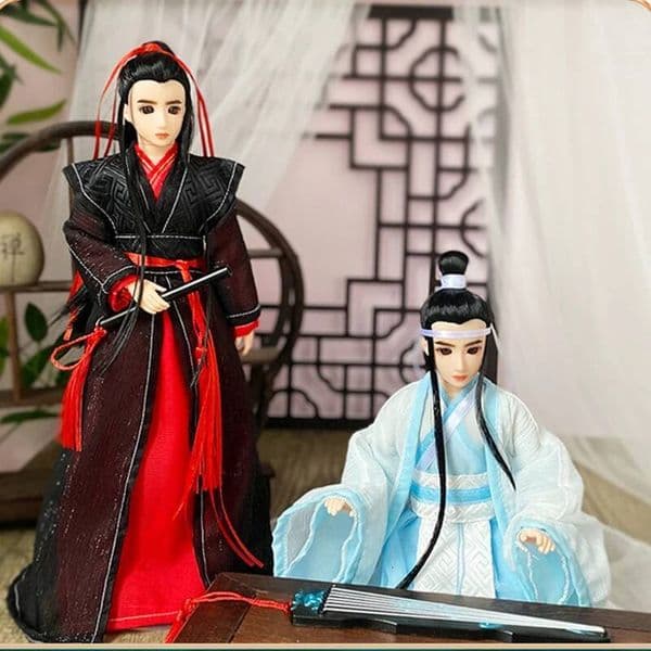 Ancient Dress 30cm Boy Chinese Martial Arts Novel Knight 14 Moveable Joints 3D Eyes Male Doll with Traditional Clothes