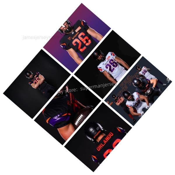 Ja UFL Football Jerseys Orlando Storm Football Jerseys S-4XL Men Women Youth