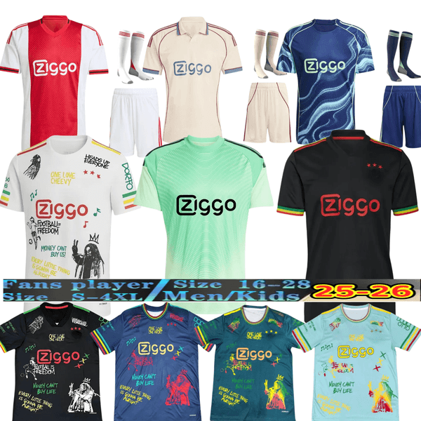 S-4XL AFC 2025 kit Amsterdam Soccer Jersey 25 26 ajaax Kits maillot Ajaox football shirts 2025 2026 Kids aajax bob marley St one Isl and