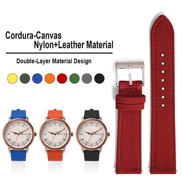 For Cordura Sailcloth Watch Strap 18mm 20mm 22mm Quick Release Nylon Leather Band for Universal Belt Women Men 260318