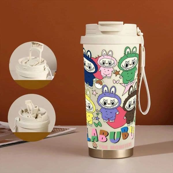 Designer Cup Periphery Portable Student coffee mug Cup Leakproof Girls Water Bottle New Anime Supplies Car Labubu Birthday Gifts Tea 2