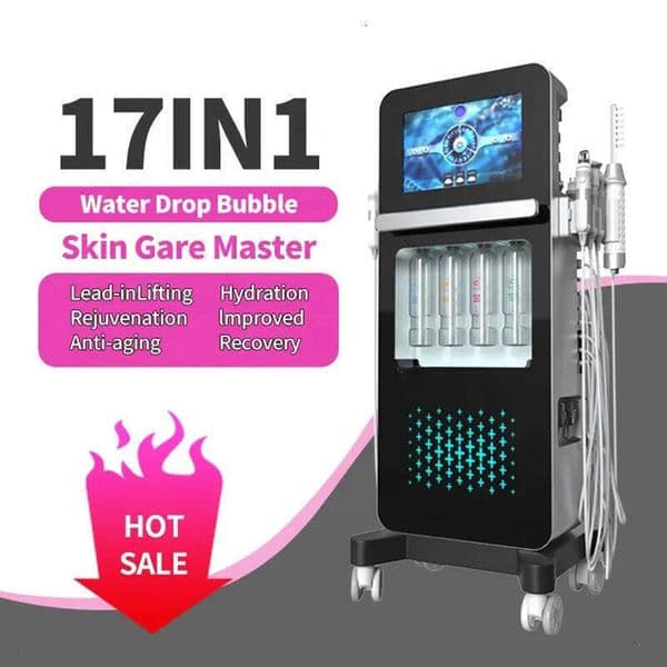 Latest Design 17 IN 1 Oxygen Face Machine Beauty Dermabrasion For Lifting Deep Cleaning Skin Tightening Face Care Device