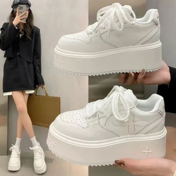 Womens Sneakers Spring Autumn Fashionable Casual Thick Soled Shoes Comfortable Height-increasing Platform Soles for Women 260409BJ