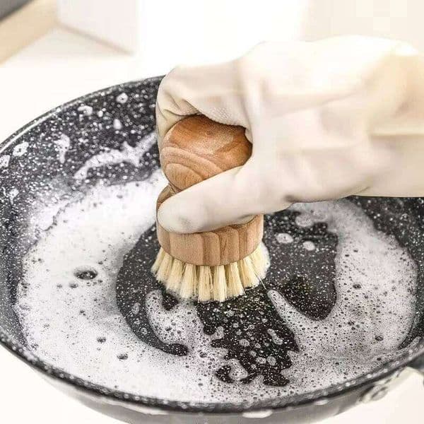 Kitchen dish Wooden handle and sisal coconut Multifunctional cleaning tools kitchen scrubbing brush use comfortable 26Y0409