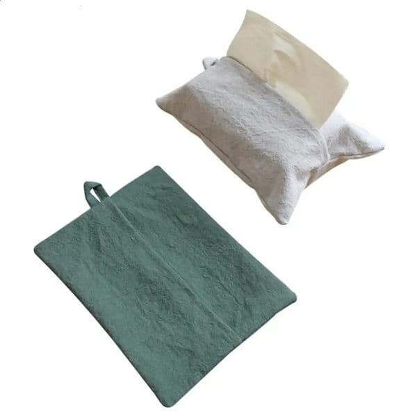 Tissue Box Fabric Bag Style Luxury Checkerboard Woven Pu Leather Napkin Case Living Room Office Desktop Home Decoration Designer Paper Towel Cover B2