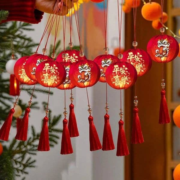 Spring Festival Children Hand-Held Glowing 2026 New Year Decoration DIY Handmade Bamboo Lantern Material Package