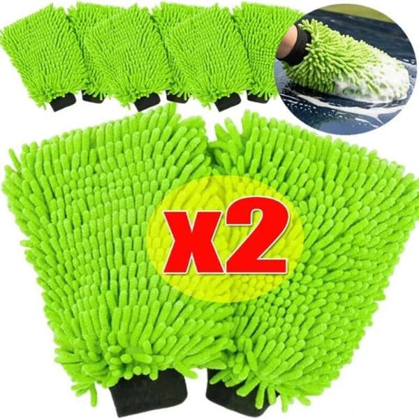 1/2PCS Microfiber Car Gloves Super Soft Scratch Free Wash Mitts for Auto Detailing Cleaning Drying Glass Window Polishing ddmythur