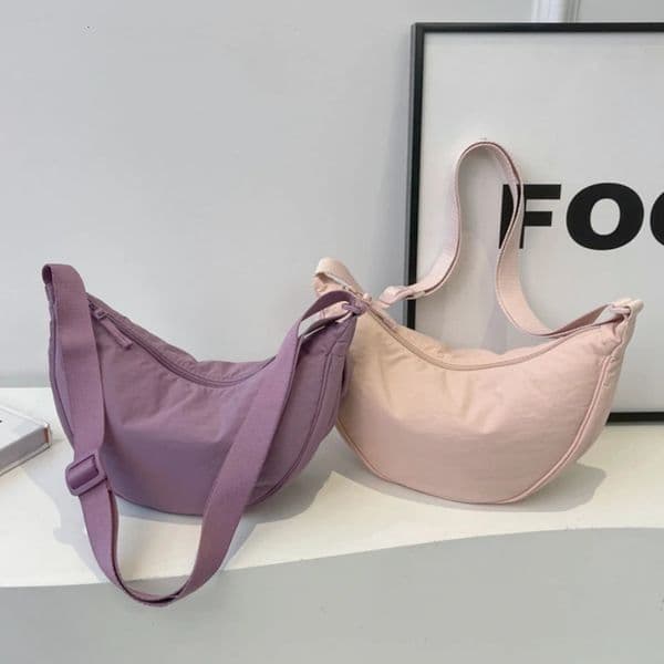 Solid Color Nylon Casual Womens Messenger Bag Simple Large Capacity Female Shoulder Bags Fashion Ladies Hobos Handbags Purse 260402