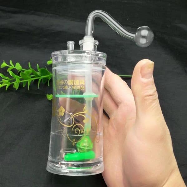 European and American hot sellers Single acrylic hookah Wholesale Glass bongs Oil Burner Glass Water Pipe Oil Rigs Smoking, Oil.