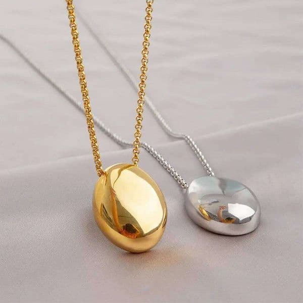 Elegant Oval Sweater Brushed Metal Thin Chain Clothing Pendant Long Charm Jewelry Gift Women Gifts 26W0409