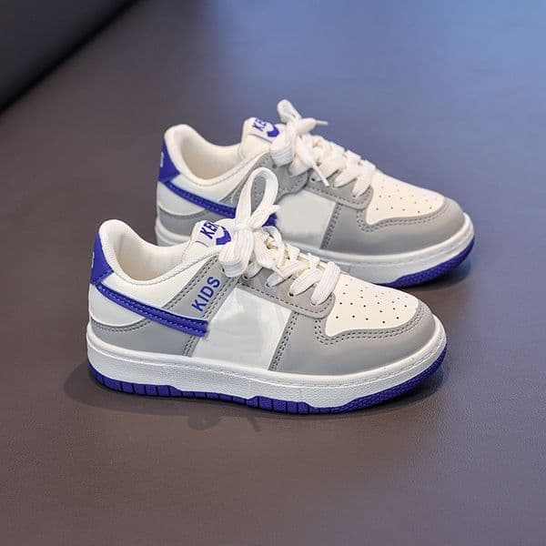 Kids Sneakers Casual Skate Unisex Fashion Low-Top Board Shoes Youth Durable Boys Girls Breathable Soft Sole Anti-Slip Walking Trainers for School Playground