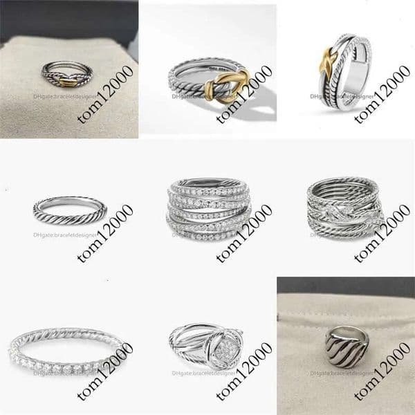 no box Designer X Jewelry Rings Braided Women Luxury for ring designer Fashion jewelry Hollow Out Cross Classic Copper Ring Wire Engagement Anniversary Gift 8H2X