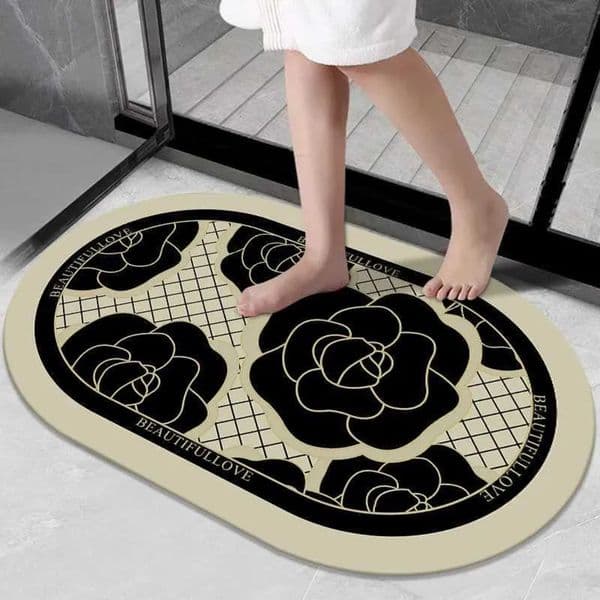 Luxury Designer Hard Diatom art Quick-Drying Floor Bathroom Door Water Absorption Non-Slip Foot Mat Toilet Small Carpet Shipping 3