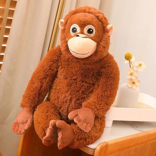 Cartoon Gorilla Plush Toy Chimpanzees Monkey Soft Stuffed Doll Backpack Car Bag Room Decor Fans Gift 260407BJ