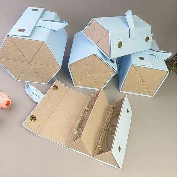 Durable Multi-slot Foldable Glasses Organizer Travel Leather Eyeglasses Holder Display Storage Box 260407
