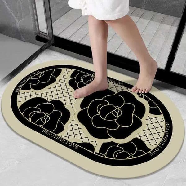 Luxury Designer Hard Diatom art Quick-Drying Floor Bathroom Door Water Absorption Non-Slip Foot Mat Toilet Small Carpet Shipping 17