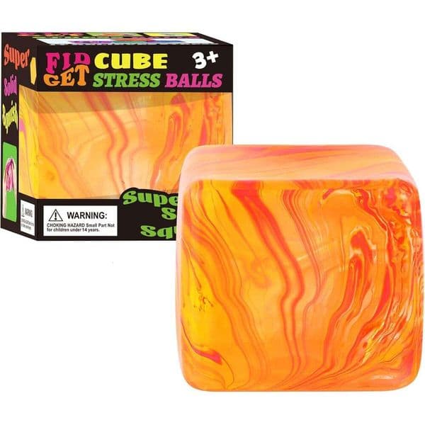 Fidget Cube, Balls Adults Squishies Stress Relief, Ice Squishy Cube Sugar Balls, Sensory Kids with Autism, Fidgets for Classroom Prize Toys Orange 523