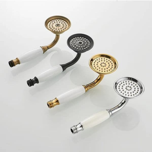 European Style All-Copper Head Antique Retro Black Gold Showerhead Handheld Shower