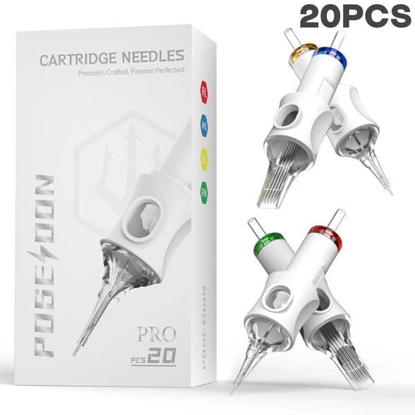 20Pcs Tattoo Needles POSEIDON V6 PRO MAX Cartridge Disposable Safty Permanent Makeup Kit 260409