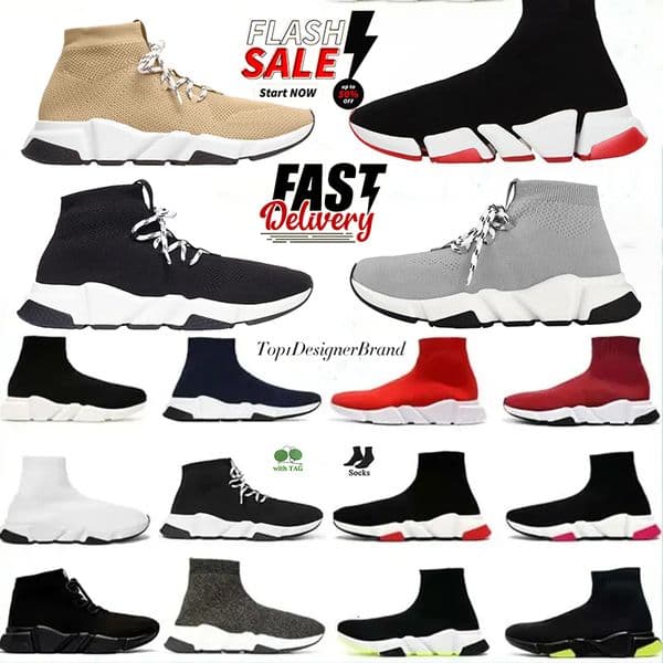 2026 Designer Sock Shoes For Me Women Paris Triple-S black White Red Breathable Sneakers Race Runner Shoes Walking Sports Outdoor