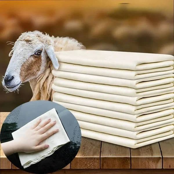 Natural Chamois Care Cleaning Cloth Genuine Sheepskin Rag Suede Ultra Absorbent Quick Dry Towels for Car Wash Accessori ddmythur