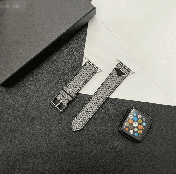 Designer Watch Band - Trendy Grass Woven Strap Compatible with iPhone Models A Series