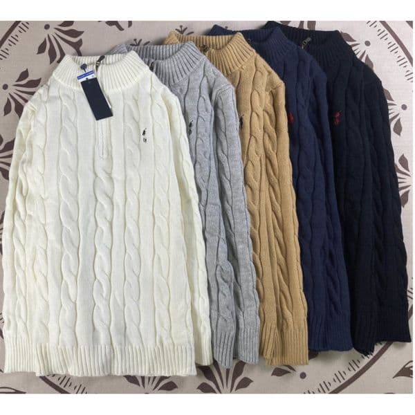 Polo Sweaterdesigner Men Quarter Zip Designer Knit Sweaters Men Pullover Uomo Half Zipper Luxury Casuall Small Horser Jumper Autumn Wool Women Hoodie Hoodies S-2xl