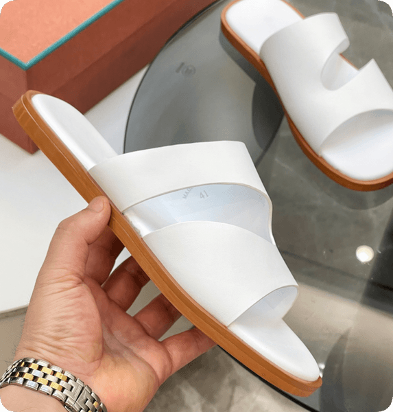 Men Casual Slipper Mules Leather Slide Pilat Plain Walk Sandal Men's slipper Shoes Man Sandals Pilat Walk Cutout Leather 38-46Box