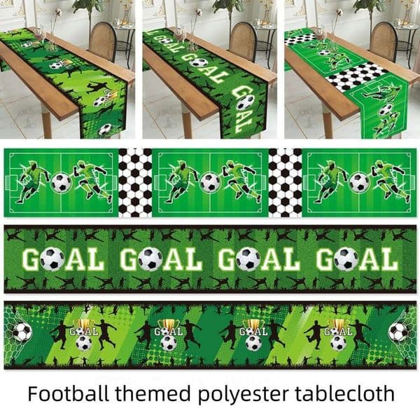 STOCK New Sports Themed Tablecloth With World Cup Football Elements Suitable For Living Room And Dining Table Made Of Polyester Free Shipping