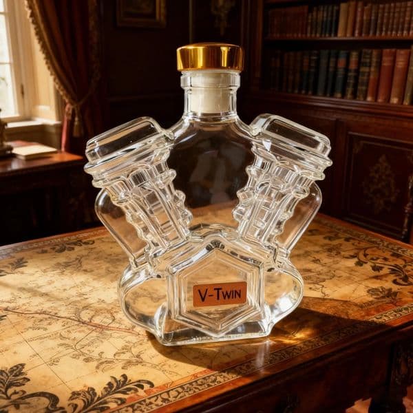 Whiskey Bottle Motorcycle Engine Wine Bottle V-twin Engine Whiskey Bottle Handmade Motorcycle Engine Decanter for Whiskey 260409BJ