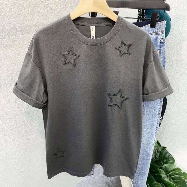 T Shirt Clothing Luxury Summer Casual Loose T-Shirts 5Star Embroidery For Men 230G Heavyweight Top Tee Short Sleeve T-Shirt Men's Clothing