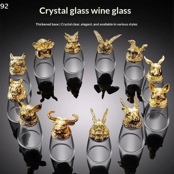 12PcsSet Zodiac Liquor Wine Glass Set Household Small Wine Glasses Hip Flasks Drinkware Exquisite Gift 260409BJ