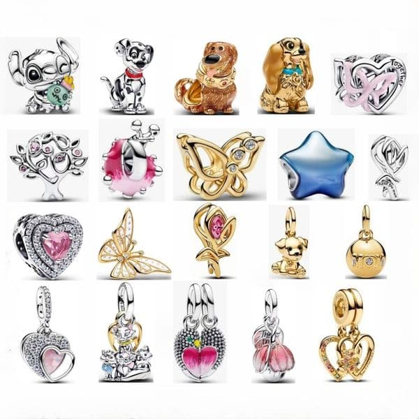 2026 Spring summer newest lovely dog butterfly animal DIY charms for snake chain bangles bracelet star love heart tree clover charm bracelets jewelry accessories
