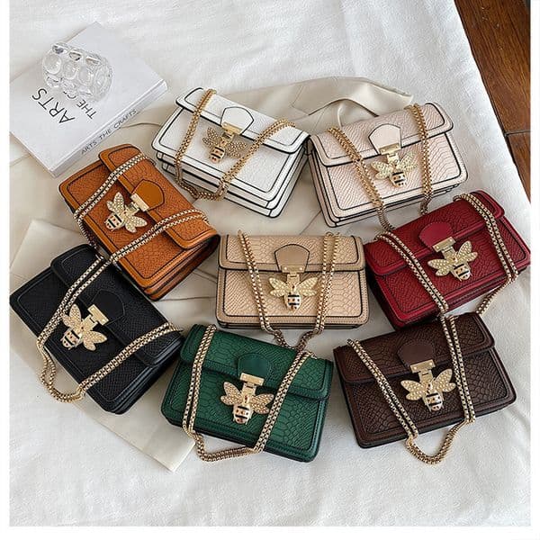 Spring Summer New Women's Fashionable Stylish Chain Shoulder Trendy Retro Crossbody Small Square Bag