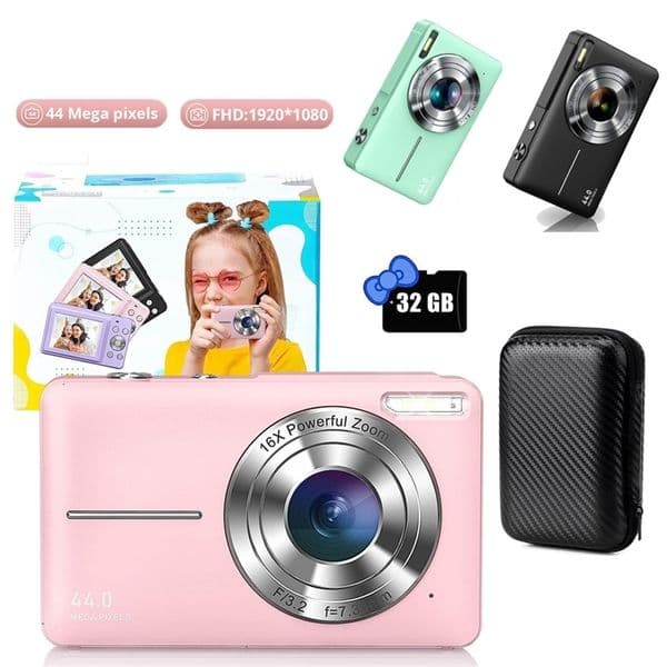 2024 Digital Camera HD 24 Inch 1080P Rechargeable Cameras with 16x Zoom Compact Camera for Kid Adult Gift Beginner Pography 260403ww