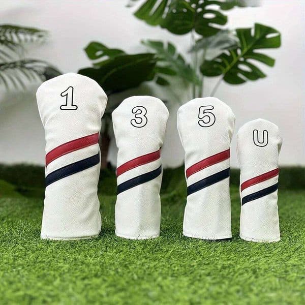 1pc/4pcs Number Print Golf Cover, Waterproof Club Protective Cover 26Y0407