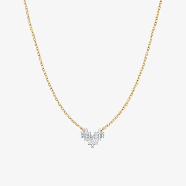 925 silver simple stylish heart-shaped zircon necklace, Valentine's Day birthday gift, minimalist trend