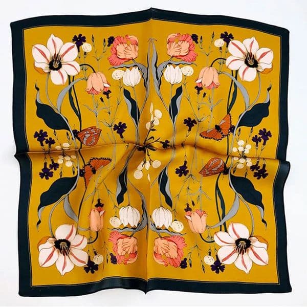 2026 100 Pure Silk Scarf Women Neck Hair Foulard Bandana Square Small Headband Hijab Print Poncho Scarves Pashmina 260407