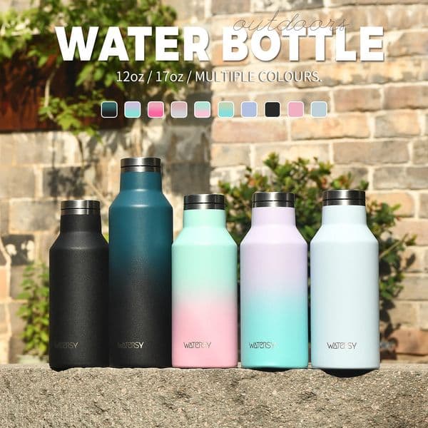 WATERSY 350500ml Stainless Steel Thermal Cup Insulated Vacuum Flask Sports Water Bottle for Iced Coffee Travel Car Gym 260410