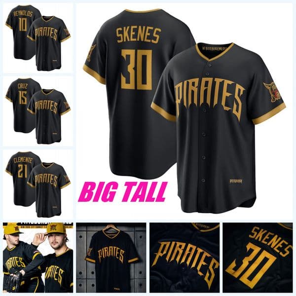 BIG TALL Paul Skenes Pirates 2026 City Connect Baseball Jersey Mitch Keller Cruz Marcell Ozuna Bryan Reynolds Brandon Lowe Henry Davis Rafael Callihan Clemente