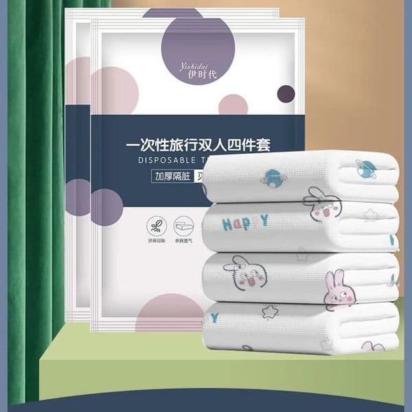 3 4Piece Thickened Disposable Bed Sheet NonWoven Dirty Proof Portable Bedding Set Travel el Isolation Sheets 260410BJ
